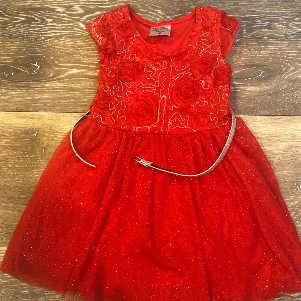 Beautiful Girls Red Sparkly Dress